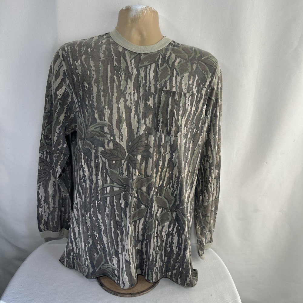 VTG Realtree Men's XL Camo Pocket T Shirt Made Sports Afield Outdoor Single Stit
